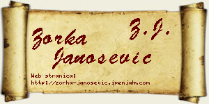 Zorka Janošević vizit kartica
